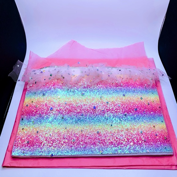 SOLD Rainbow & Unicorns Tulle Zipper Makeup Pouch Bag - Picture 8 of 11